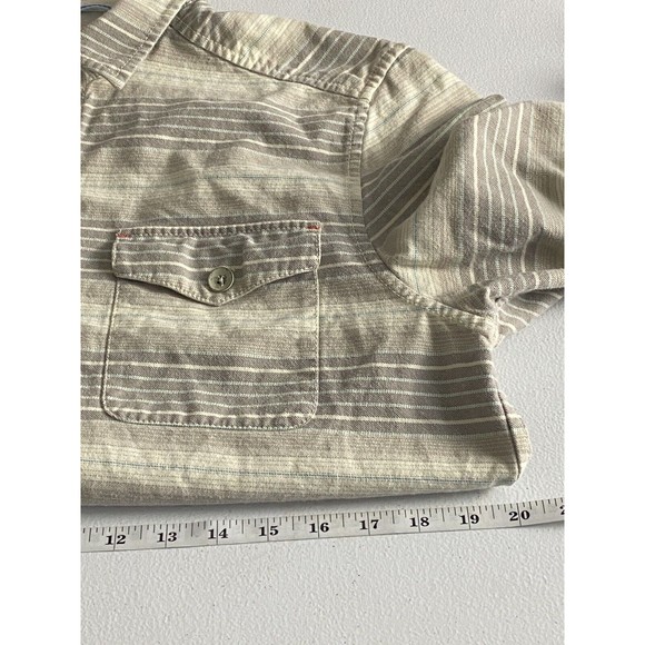 TOMMY BAHAMA RELAX Mens Beige Striped Button Up Long Sleeve Shirt Size M Island - Picture 11 of 12